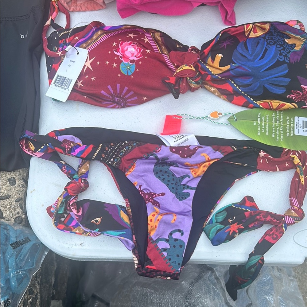 Farm Rio Colorful Patterned Bikini Set